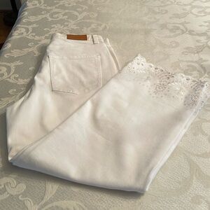 Kate spade Brooke street cut work denim high waist and wide leg